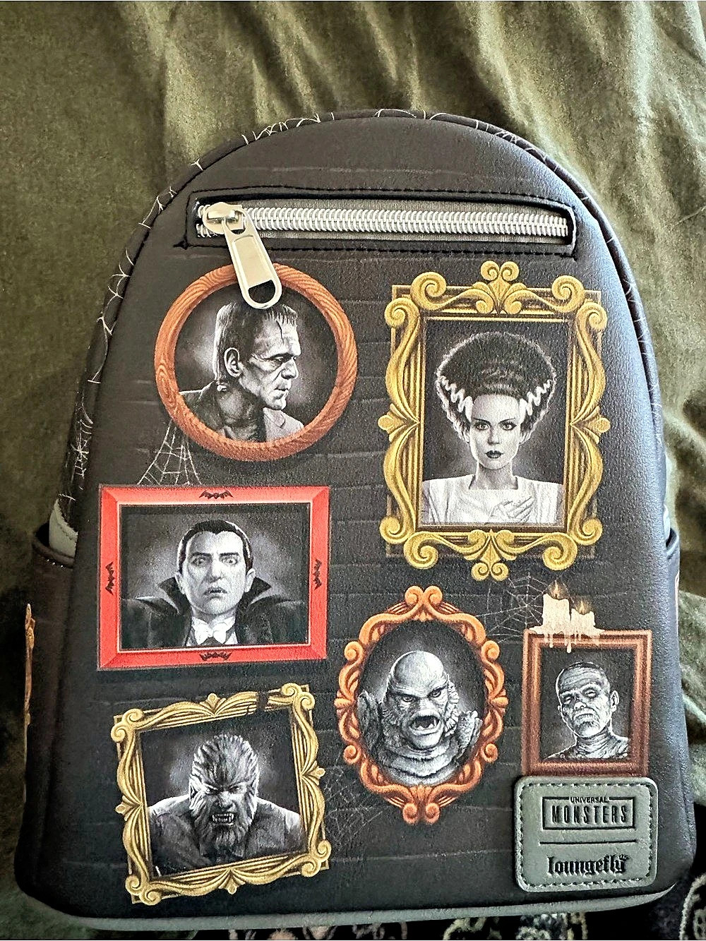 Loungefly Universal Monsters Frame Portraits Mini Backpack Black & Gray